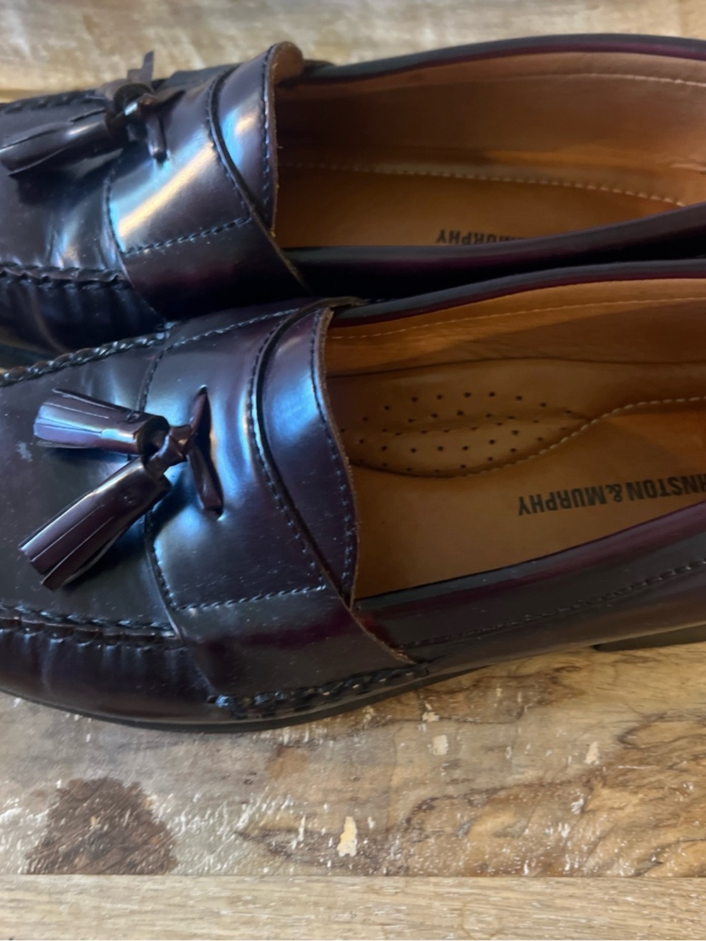 Johnston & Murphy Men's Dark Burgundy Tassel Loafers - Picture 6 of 9